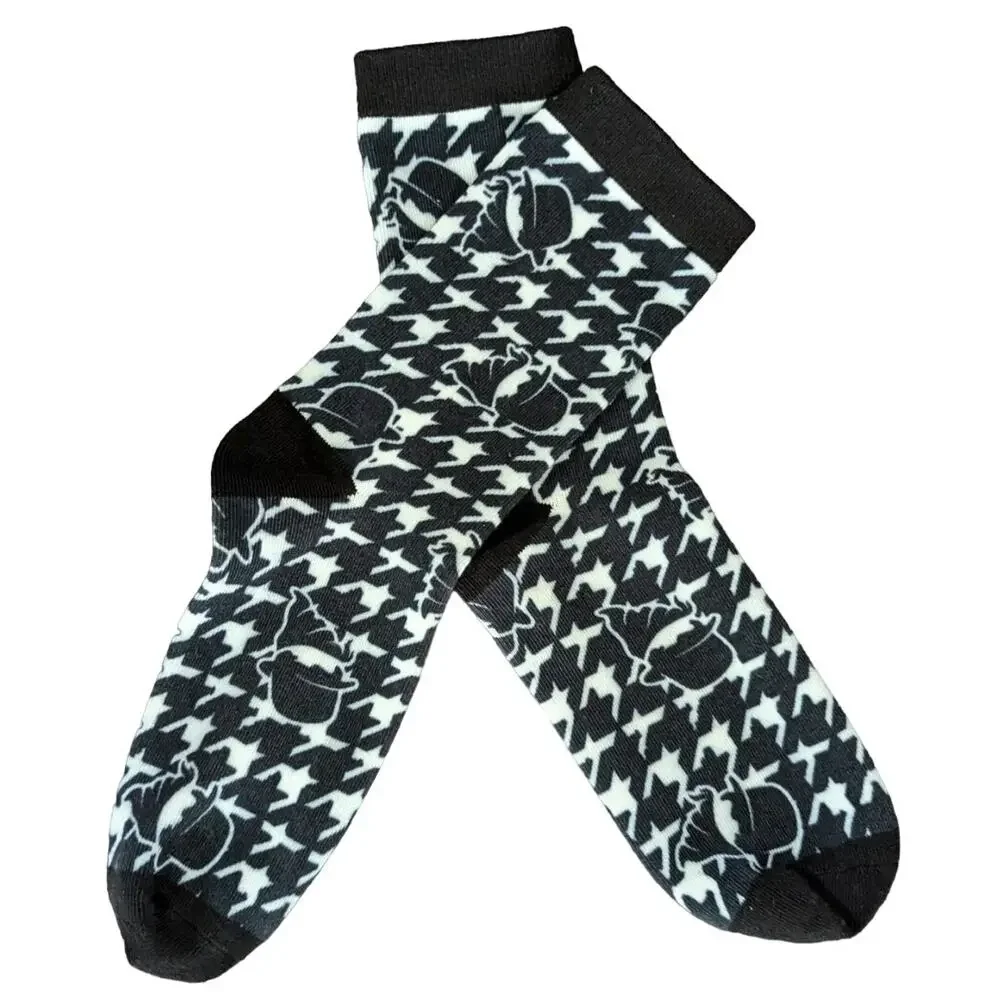 Culprit Houndstooth 3D Socks in Black, Size M/L